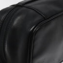 Salvatore Ferragamo Vanity Pouch Leather Black Silver Auth 125183-13