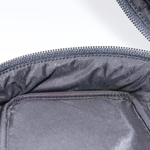 Salvatore Ferragamo Vanity Pouch Leather Black Silver Auth 125183