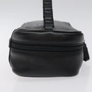 Salvatore Ferragamo Vanity Pouch Leather Black Silver Auth 125183-5