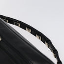 Salvatore Ferragamo Vanity Pouch Leather Black Silver Auth 125183-8