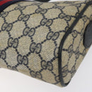 GUCCI GG Supreme Sherry Line Shoulder Bag PVC Navy Gold 89 02 018 Auth 125200-15