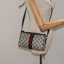 GUCCI GG Supreme Sherry Line Shoulder Bag PVC Navy Gold 89 02 018 Auth 125200-21