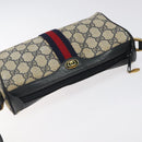 GUCCI GG Supreme Sherry Line Shoulder Bag PVC Navy Gold 89 02 018 Auth 125200-6