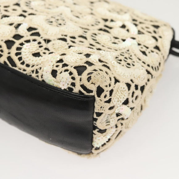 CHANEL Shoulder Bag Lamb Skin White CC Auth 125205