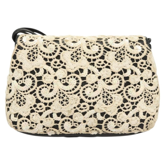 CHANEL Shoulder Bag Lamb Skin White CC Auth 125205