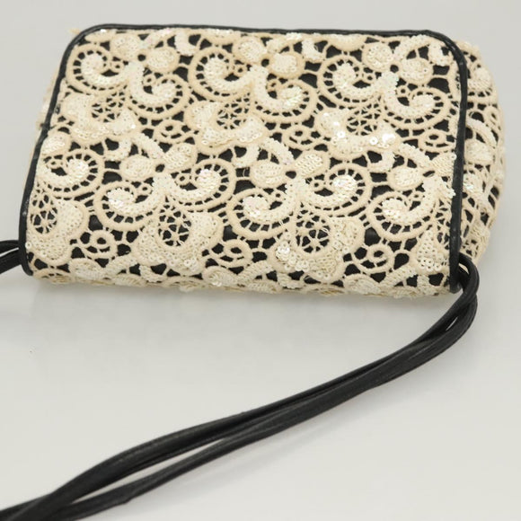 CHANEL Shoulder Bag Lamb Skin White CC Auth 125205