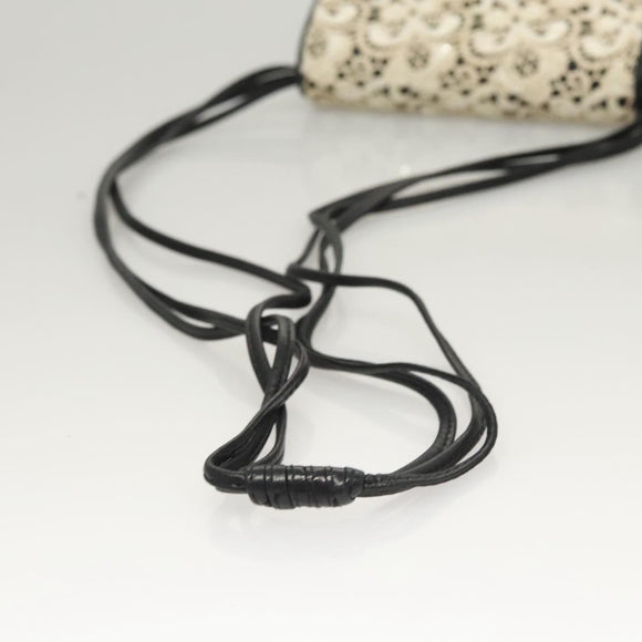 CHANEL Shoulder Bag Lamb Skin White CC Auth 125205