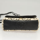 CHANEL Shoulder Bag Lamb Skin White CC Auth 125205-5