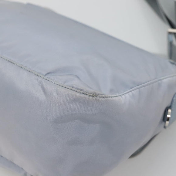 PRADA Shoulder Bag Nylon Light Blue Silver Auth 125209