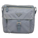 PRADA Shoulder Bag Nylon Light Blue Silver Auth 125209-13