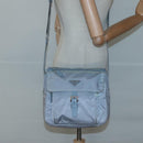 PRADA Shoulder Bag Nylon Light Blue Silver Auth 125209-26