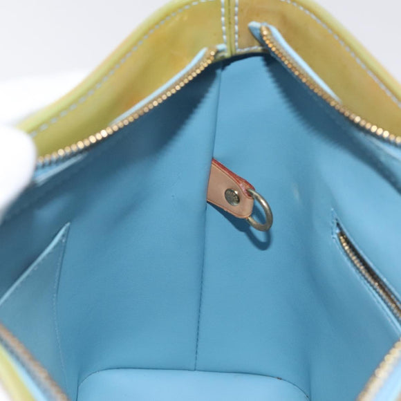 LOUIS VUITTON Monogram Vernis Houston Hand Bag Baby Blue M91005 LV Auth 125211