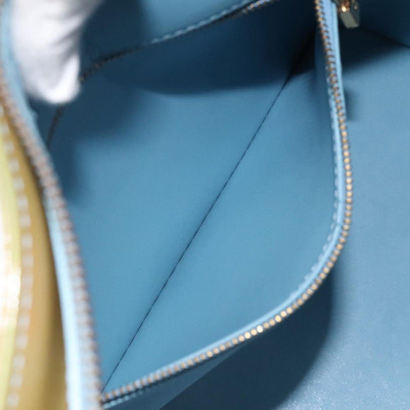 LOUIS VUITTON Monogram Vernis Houston Hand Bag Baby Blue M91005 LV Auth 125211