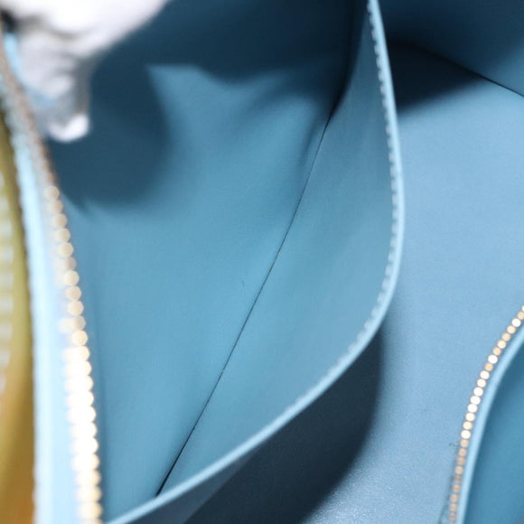 LOUIS VUITTON Monogram Vernis Houston Hand Bag Baby Blue M91005 LV Auth 125211