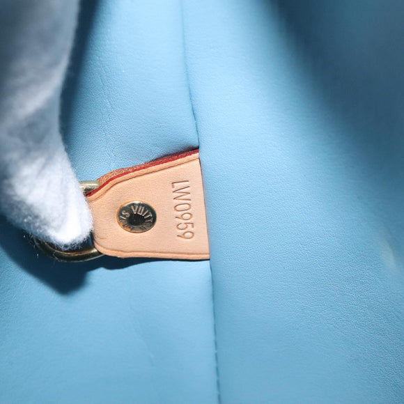 LOUIS VUITTON Monogram Vernis Houston Hand Bag Baby Blue M91005 LV Auth 125211
