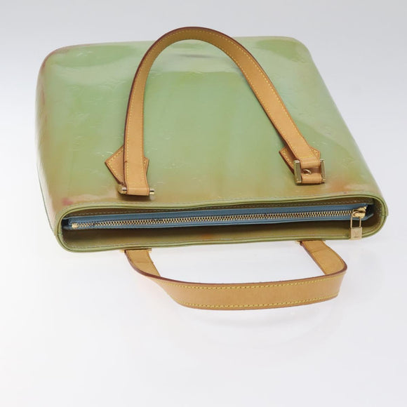 LOUIS VUITTON Monogram Vernis Houston Hand Bag Baby Blue M91005 LV Auth 125211