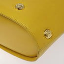 Salvatore Ferragamo Shoulder Bag Leather Yellow Gold Auth 125240-9