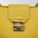 Salvatore Ferragamo Shoulder Bag Leather Yellow Gold Auth 125240-10