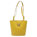 Salvatore Ferragamo Shoulder Bag Leather Yellow Gold Auth 125240-13