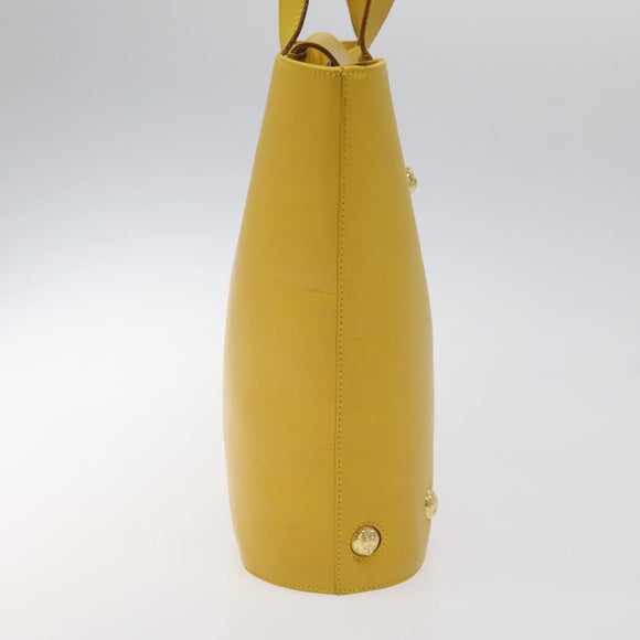 Salvatore Ferragamo Shoulder Bag Leather Yellow Gold Auth 125240