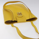 Salvatore Ferragamo Shoulder Bag Leather Yellow Gold Auth 125240-6