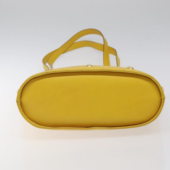Salvatore Ferragamo Shoulder Bag Leather Yellow Gold Auth 125240