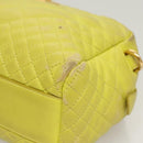 VERSACE Hand Bag Leather Green Gold Auth 125242-14
