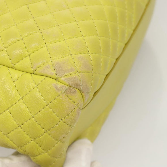 VERSACE Hand Bag Leather Green Gold Auth 125242