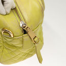 VERSACE Hand Bag Leather Green Gold Auth 125242-10