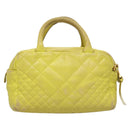 VERSACE Hand Bag Leather Green Gold Auth 125242-2
