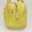 VERSACE Hand Bag Leather Green Gold Auth 125242-3