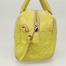 VERSACE Hand Bag Leather Green Gold Auth 125242-4