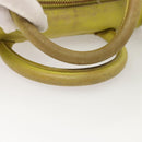 VERSACE Hand Bag Leather Green Gold Auth 125242-7