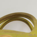 VERSACE Hand Bag Leather Green Gold Auth 125242-8