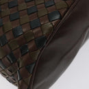 BOTTEGA VENETA INTRECCIATO Shoulder Bag Leather Brown Gold Auth 125244-15