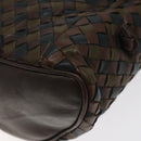 BOTTEGA VENETA INTRECCIATO Shoulder Bag Leather Brown Gold Auth 125244-16