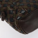 BOTTEGA VENETA INTRECCIATO Shoulder Bag Leather Brown Gold Auth 125244-17