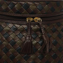 BOTTEGA VENETA INTRECCIATO Shoulder Bag Leather Brown Gold Auth 125244-9