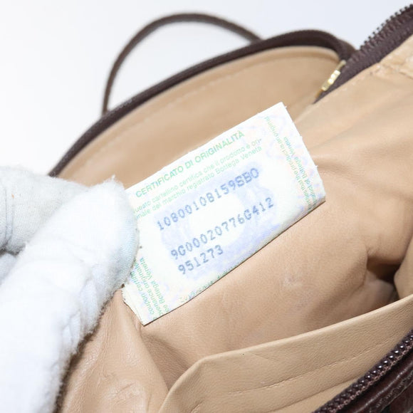 BOTTEGA VENETA INTRECCIATO Shoulder Bag Leather Brown Gold Auth 125244