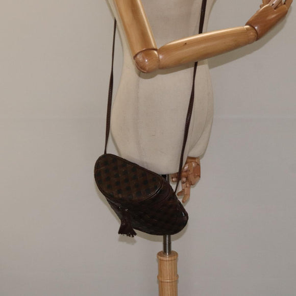 BOTTEGA VENETA INTRECCIATO Shoulder Bag Leather Brown Gold Auth 125244