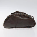 BOTTEGA VENETA INTRECCIATO Shoulder Bag Leather Brown Gold Auth 125244-5