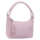 BALLY Shoulder Bag Leather Purple Silver Auth 125246-1