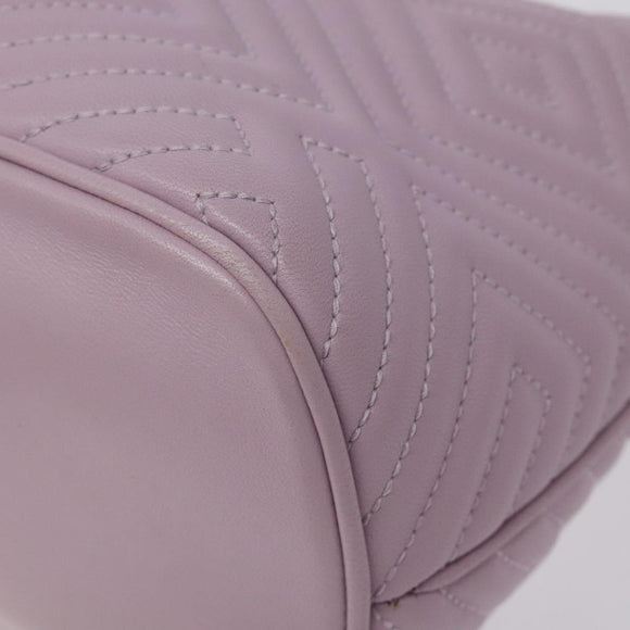 BALLY Shoulder Bag Leather Purple Silver Auth 125246