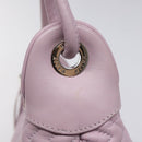 BALLY Shoulder Bag Leather Purple Silver Auth 125246-17