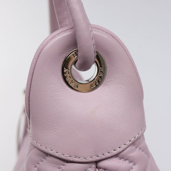 BALLY Shoulder Bag Leather Purple Silver Auth 125246