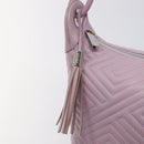 BALLY Shoulder Bag Leather Purple Silver Auth 125246-18