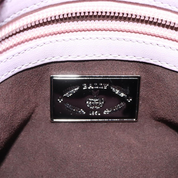 BALLY Shoulder Bag Leather Purple Silver Auth 125246