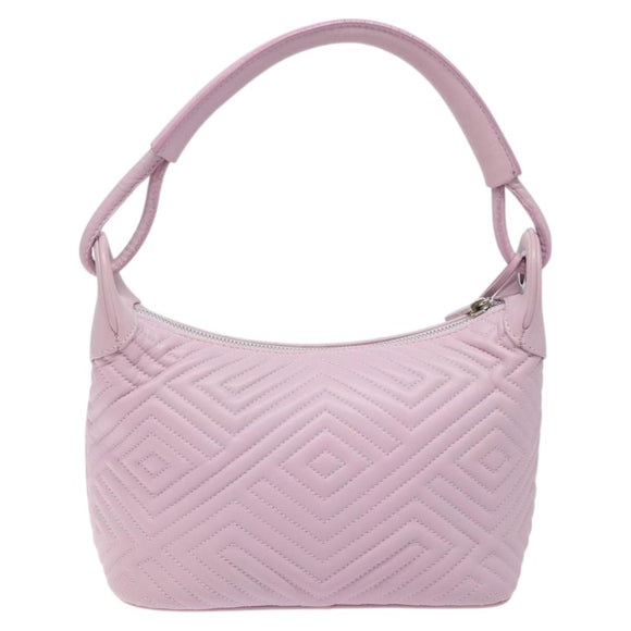 BALLY Shoulder Bag Leather Purple Silver Auth 125246