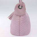 BALLY Shoulder Bag Leather Purple Silver Auth 125246-3