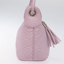 BALLY Shoulder Bag Leather Purple Silver Auth 125246-4